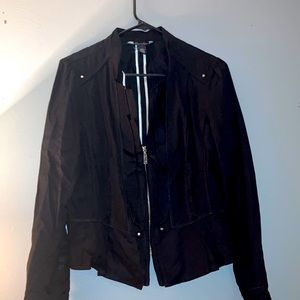 White House Black Market half zip up black coat